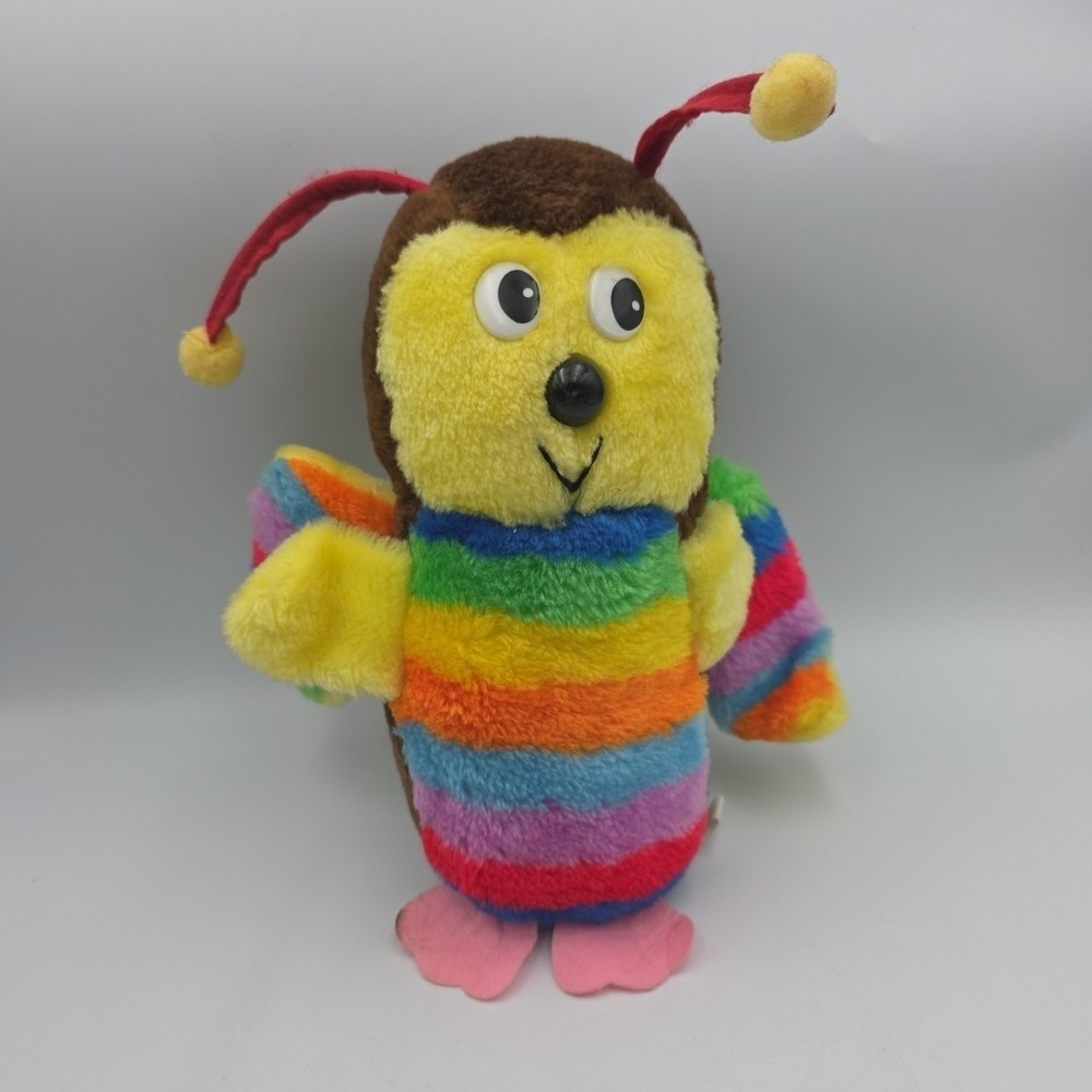 VINTAGE SUPERIOR TOY + NOVELTY BUMBLE BEE RAINBOW WINGS STUFFED ANIMAL PLUSH TOY